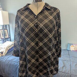Torrid Sheer button-up V-Neck Top